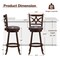 Costway 2PCS 24/30-inch Bar Stools 360° Swivel Bar Chairs with PVC leather Cushioned Seat
